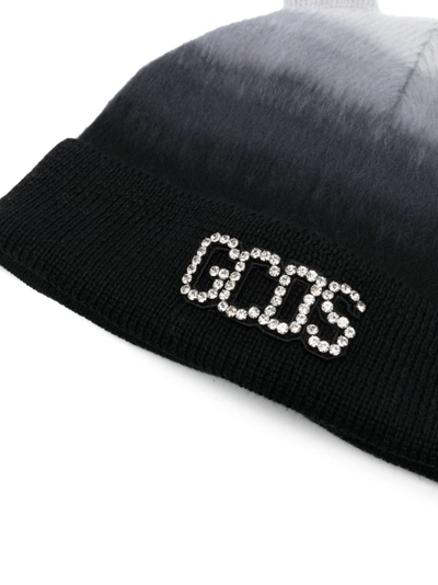 Gcds Teddy Gradient-effect Beanie In Black