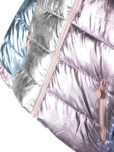 Shop Stella Mccartney Iridescent-effect Padded Jacket In Pink
