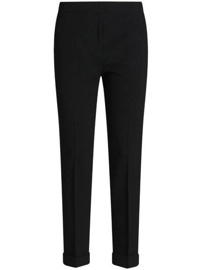 Shop Etro Cropped Wool-blend Trousers In Black