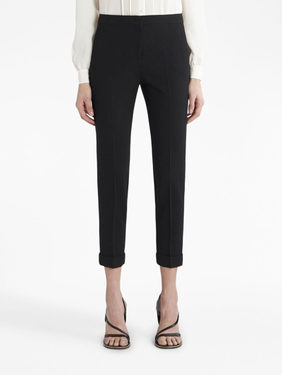 Shop Etro Cropped Wool-blend Trousers In Black
