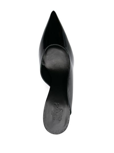 Gia Borghini Open Toe Heeled Sandal With Refined Shape In Black