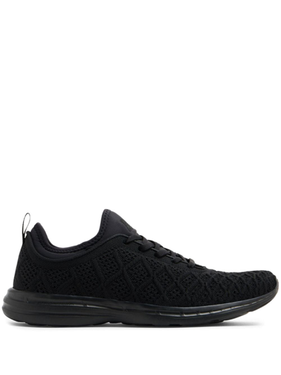 Shop Apl Athletic Propulsion Labs Lightweight Lace-up Sneakers In Black