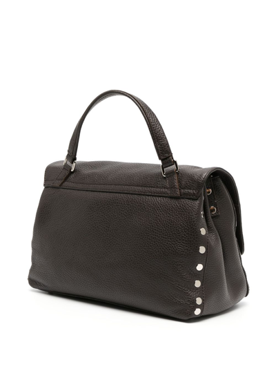 Shop Zanellato Small Postina Leather Tote Bag In Brown