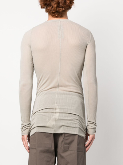 Shop Rick Owens Extra-long Sleeved T-shirt In Grey