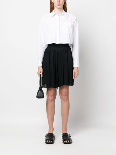 Tory Burch Viscose Shorts With Elastic Waistband And Pleated Design In Black