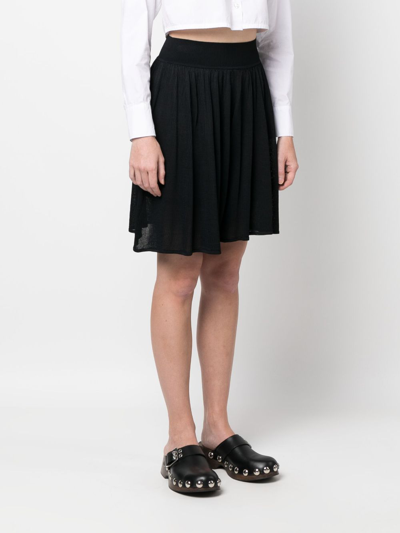 Tory Burch Viscose Shorts With Elastic Waistband And Pleated Design In Black