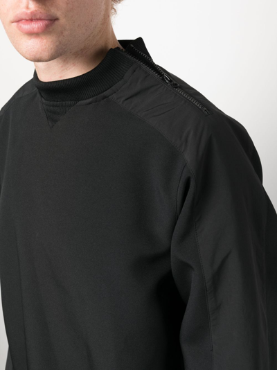 Shop Sacai Zip-detail Long-sleeve Sweatshirt In Black