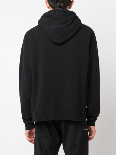 Dsquared2 Logo-print Distressed-effect Hoodie In Black