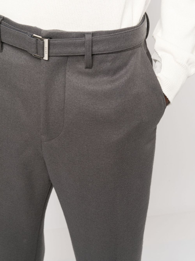 Shop Sacai Wool Tailored Cropped Trousers In Grey