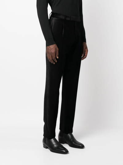 Shop Lardini Attitude Velvet Slim Trousers In Black