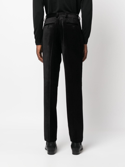 Shop Lardini Attitude Velvet Slim Trousers In Black