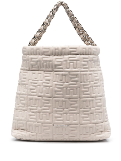 Tote Large tote in monogram-embossed leather - Bags