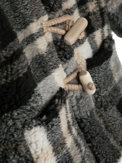 Shop Il Gufo Check-pattern Fleece-texture Coat In Black