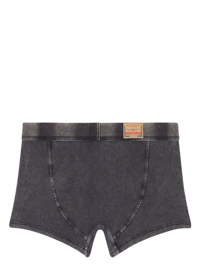 Diesel Denim-effect Stretch-cotton Boxers In Black