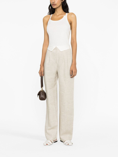 St Agni Abstract Asymmetric Organic-cotton Top In White