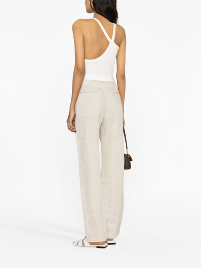 St Agni Abstract Asymmetric Organic-cotton Top In White