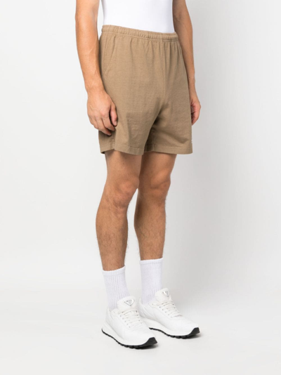 Shop Sporty And Rich Logo-print Running Shorts In Neutrals