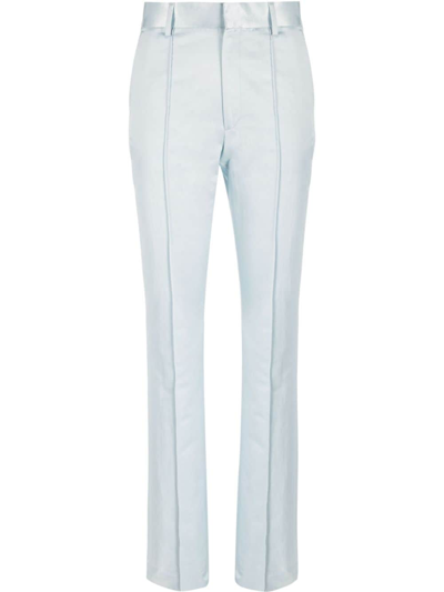 Shop Filippa K High-waisted Slim-cut Trousers In Blue