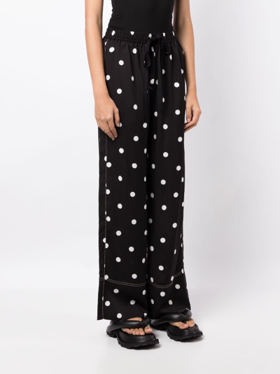 Shop Lee Mathews Olive Polka Dot-print Trousers In Black
