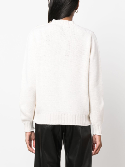 Barrie Button-detail Cashmere Jumper In Neutrals