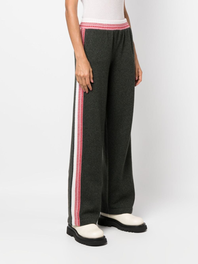 Barrie Elasticated Ribbed-knit Track Pants In Green