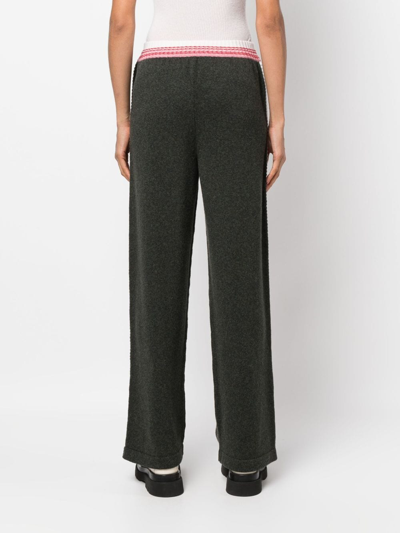 Shop Barrie Elasticated Ribbed-knit Track Pants In Green