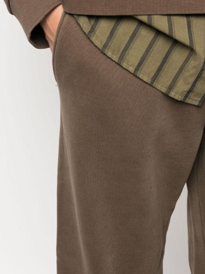 Shop Entire Studios Washed Organic-cotton Track Pants In Brown