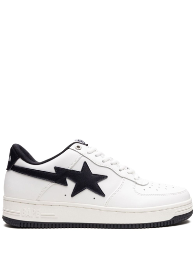 Shop A Bathing Ape X Jjjjound Bapesta "white/navy" Sneakers