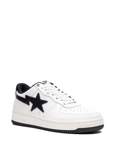 Shop A Bathing Ape X Jjjjound Bapesta "white/navy" Sneakers