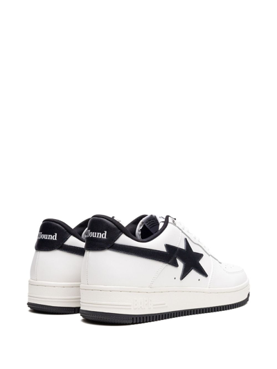 Shop A Bathing Ape X Jjjjound Bapesta "white/navy" Sneakers