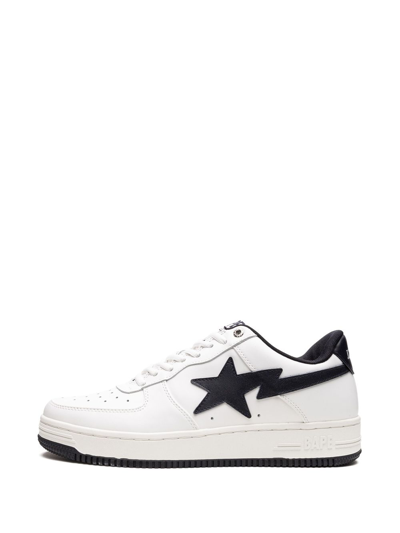 Shop A Bathing Ape X Jjjjound Bapesta "white/navy" Sneakers