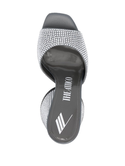 Attico Luz Mule Heel 105mm Grey In Metallic