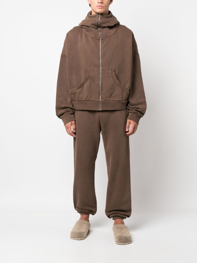 Entire Studios High-neck Zip-fastening Hoodie In Brown