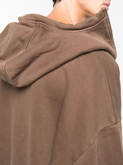 Entire Studios High-neck Zip-fastening Hoodie In Brown