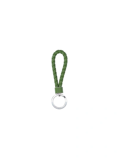 Bottega Veneta® Men's Intreccio Long Key Ring in Dark green. Shop