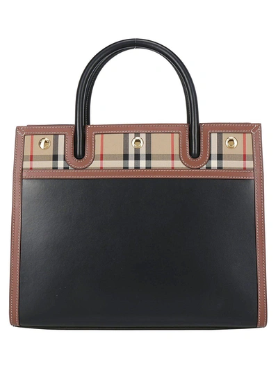 Shop Burberry Title Small Tote Bag In Black