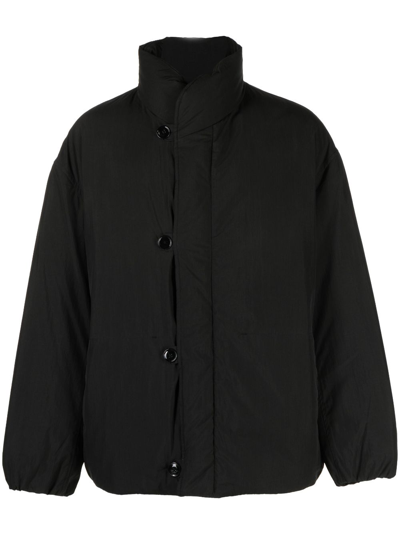Shop Lemaire Black Funnel-neck Padded Jacket