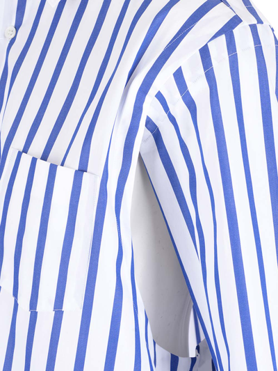 Shop Comme Des Garçons Shirt Striped Popeline Shirt In Multicolor
