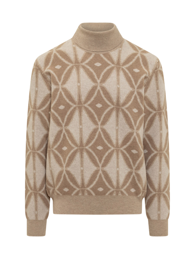 Shop Etro Turtleneck Sweater In Beige