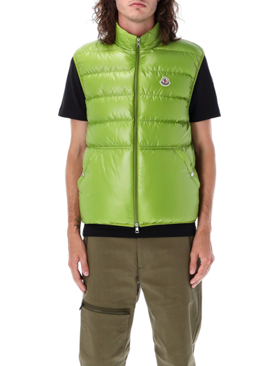 Shop Moncler Aube Down Gilet In Green
