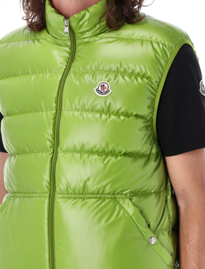 Shop Moncler Aube Down Gilet In Green