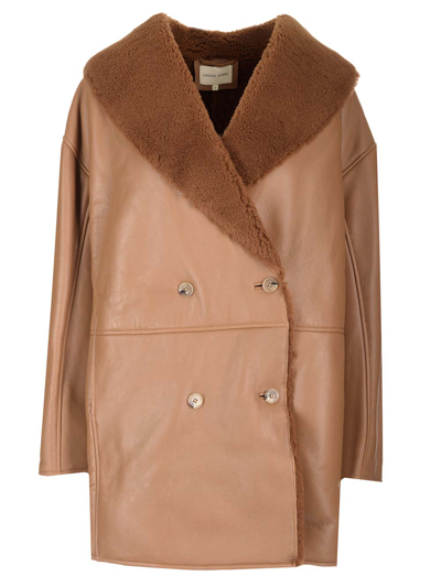 Shop Loulou Studio Namo Shearling Coat In Brown