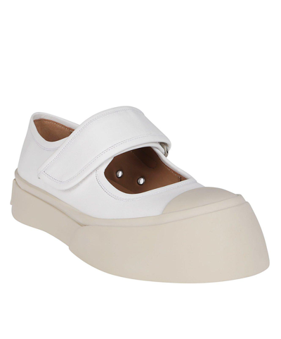 Shop Marni Pablo Touch Strap Low Top Sneakers In Bianco