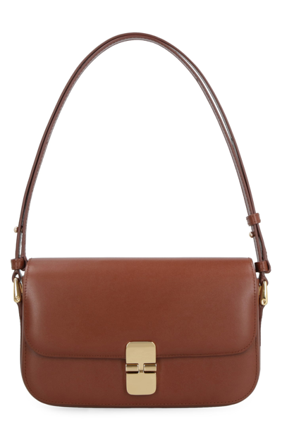 Shop Apc Grace Baguette-bag In Brown