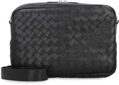 Shop Bottega Veneta Leather Camera Bag In Black