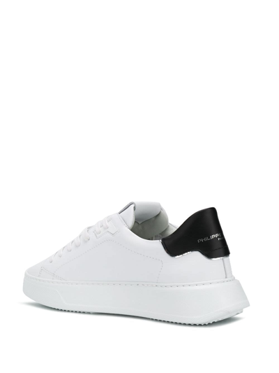 Shop Philippe Model Temple Low Man Sneakers In Veau Blanc Noir