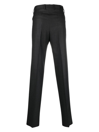 Shop Tagliatore Flannel Trousers In Dark Grey