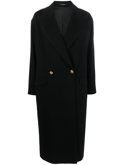 Shop Tagliatore Linden Oversize Double Breasted Coat In Black