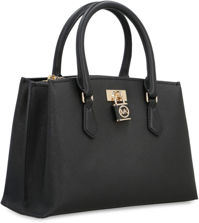 Shop Michael Michael Kors Ruby Leather Handbag In Black