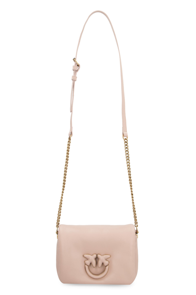 Shop Pinko Love Click Baby Puff Leather Bag In Pink